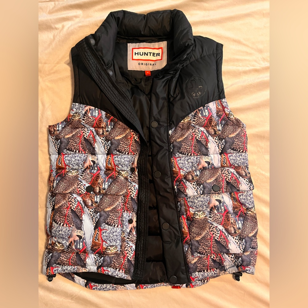 Hunter Black and Vibrant Animal Print Vest
